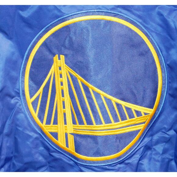 NEW GOLDEN STATE WARRIORS SATIN BLUE NBA TEAM EMBROIDERED JACKET MSRP $125 - XL - Picture 4 of 8